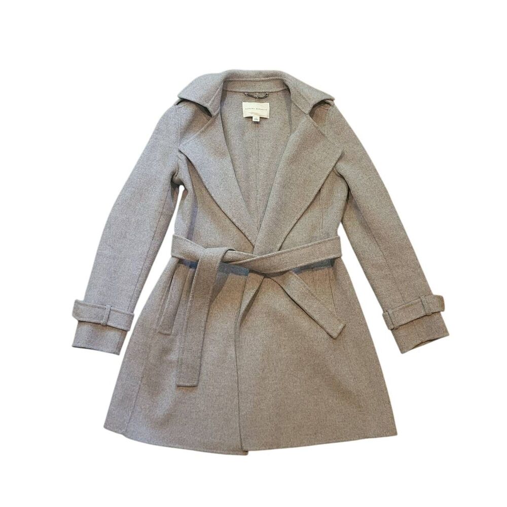 Banana Republic Coat Women's Small Taupe Double Faced Wool Angora Wrap Soft
